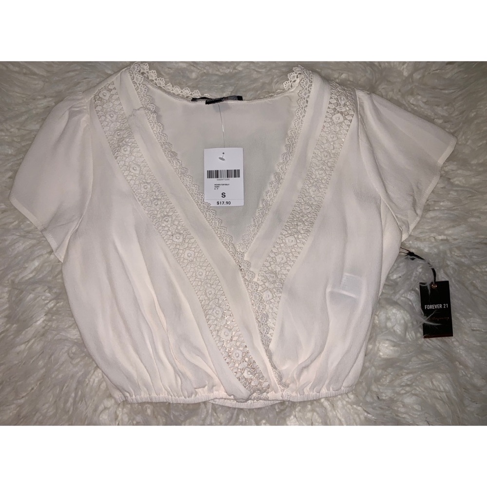 Ivory crochet cropped top